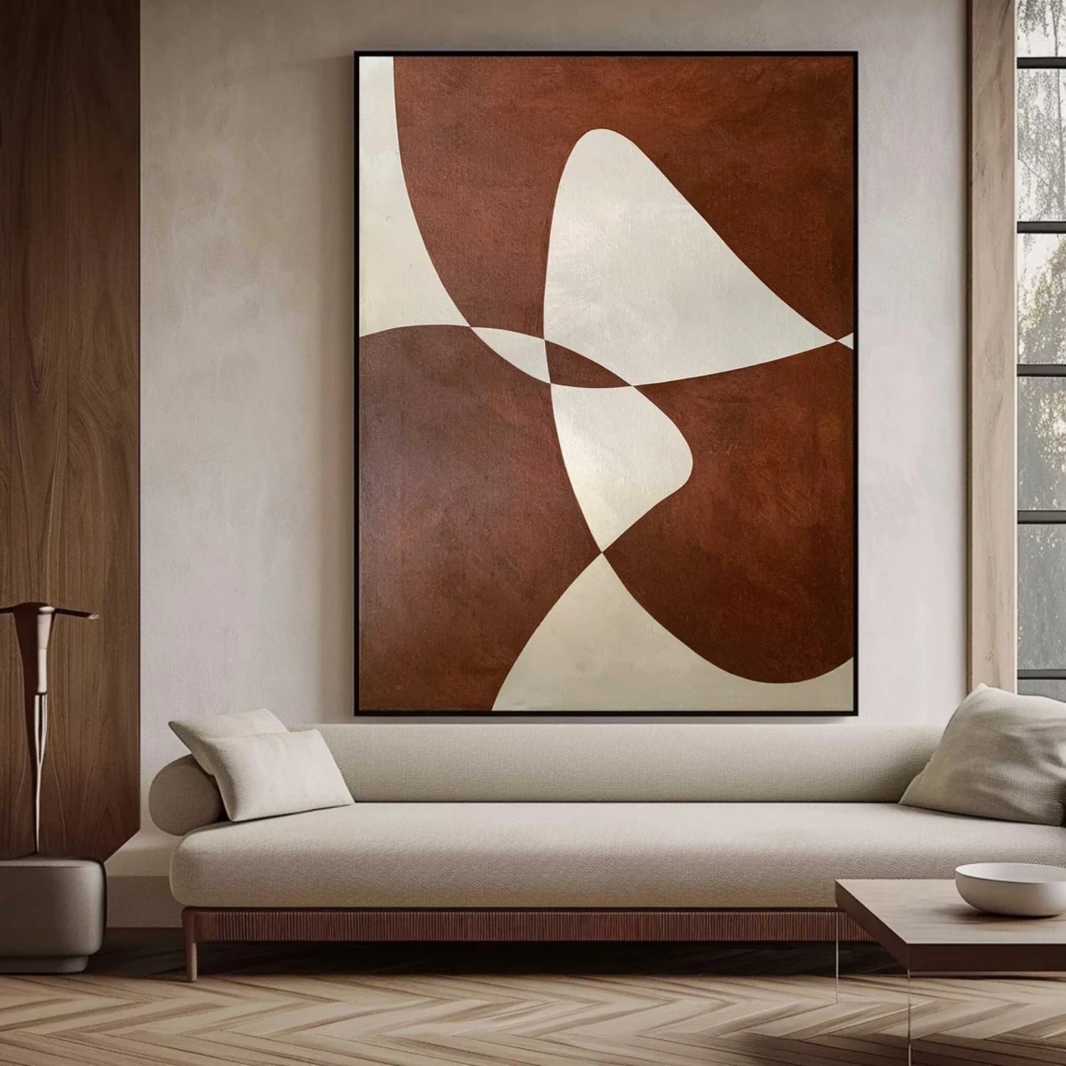 Beige & Brown Abstract Wall Art Print #BB131 - Modern Home Decor for Living Room, Bedroom & Office