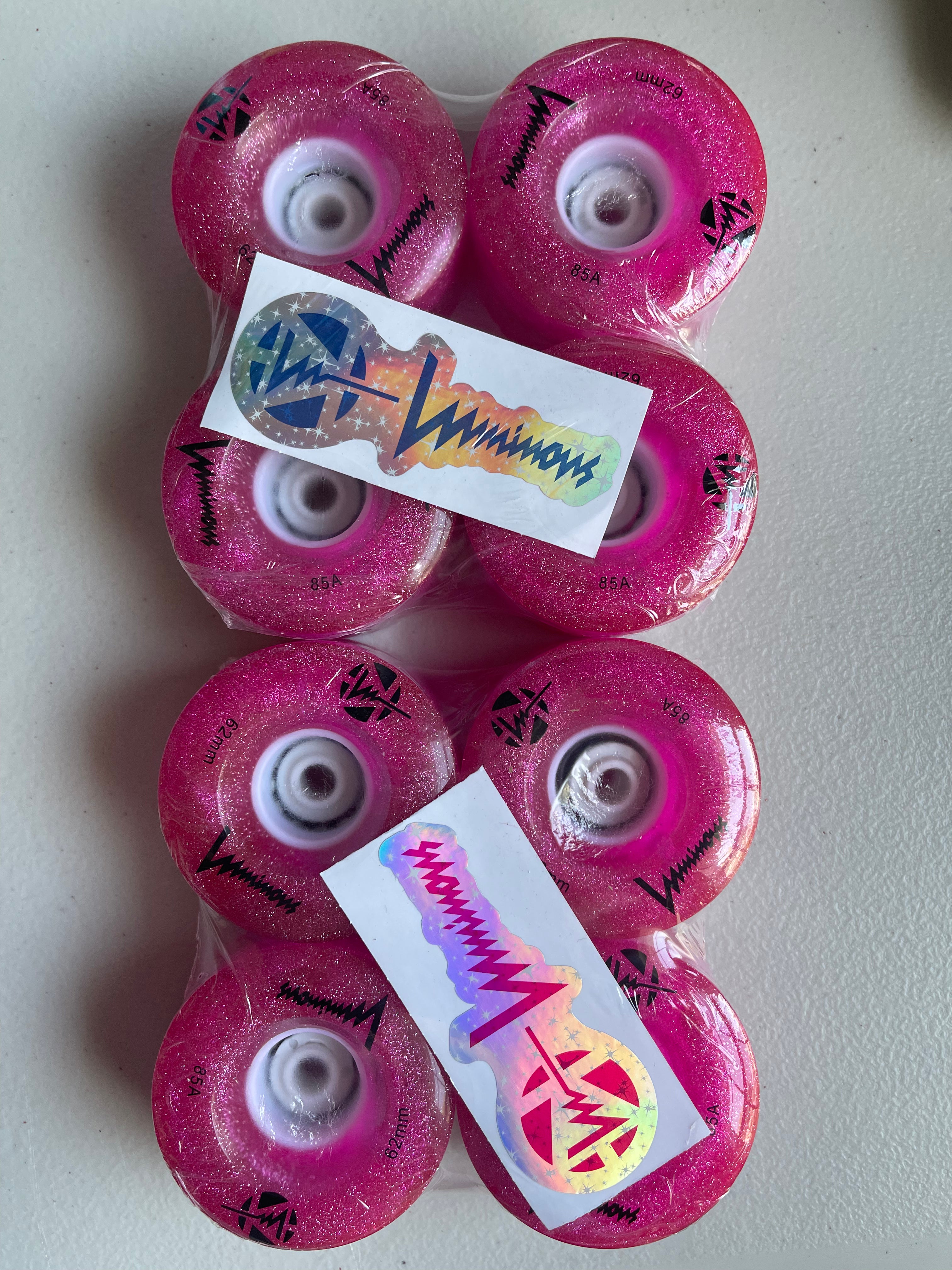Luminous LED Hybrid Skateboard Wheels 85a - 4 Pack for Indoor & Outdoor Skating, Night Riding, and Longboard Cruising