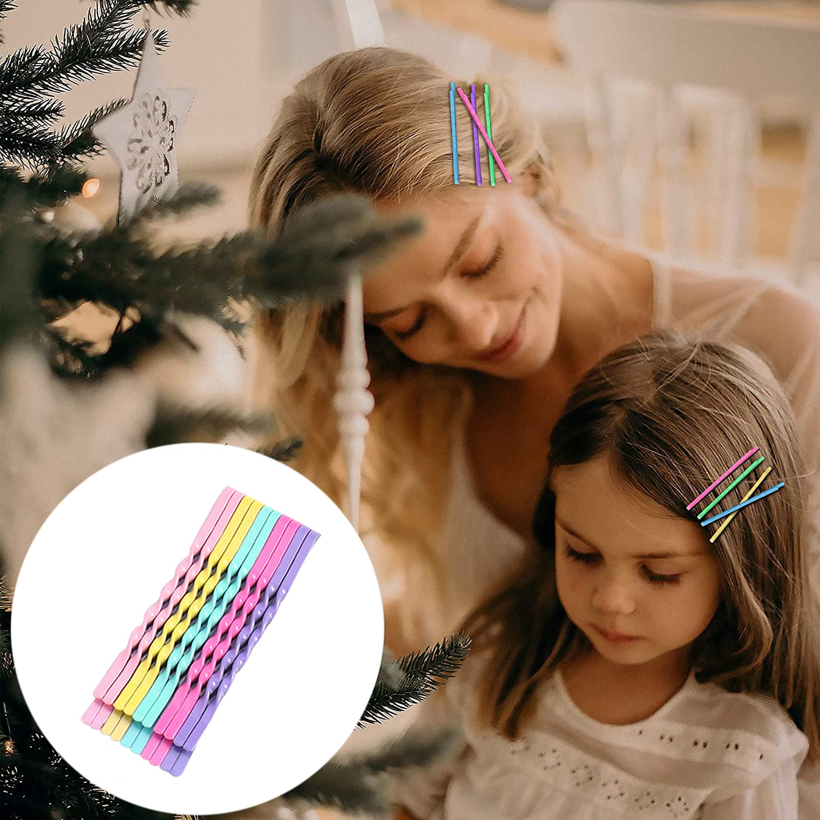 ILamourCar 500 Pcs Black Elastic Hair Bands Set - Small Hair Rubber Bands for Kids, Braids & Wedding Hairstyles - Includes 10 Colorful Hair Grips (Perfect for School, Sports, Dance & Everyday Styling)