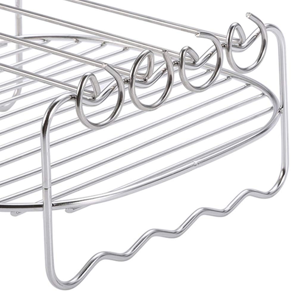 Stainless Steel Air Fryer Rack - Double-Deck Skewer Holder & Baking Tray for BBQ, Roasting, Baking - Perfect for Air Fryers, Ovens, Grilling at Home