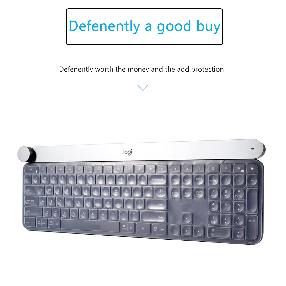 Ultra Thin Clear Silicone Keyboard Cover for Logitech MX Keys S, MX Keys Advanced & Craft Wireless Keyboards - Protective Skin Accessory for Office, Home & Travel Use