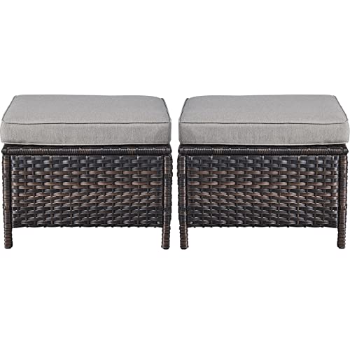 Brown Wicker / Grey Cushion