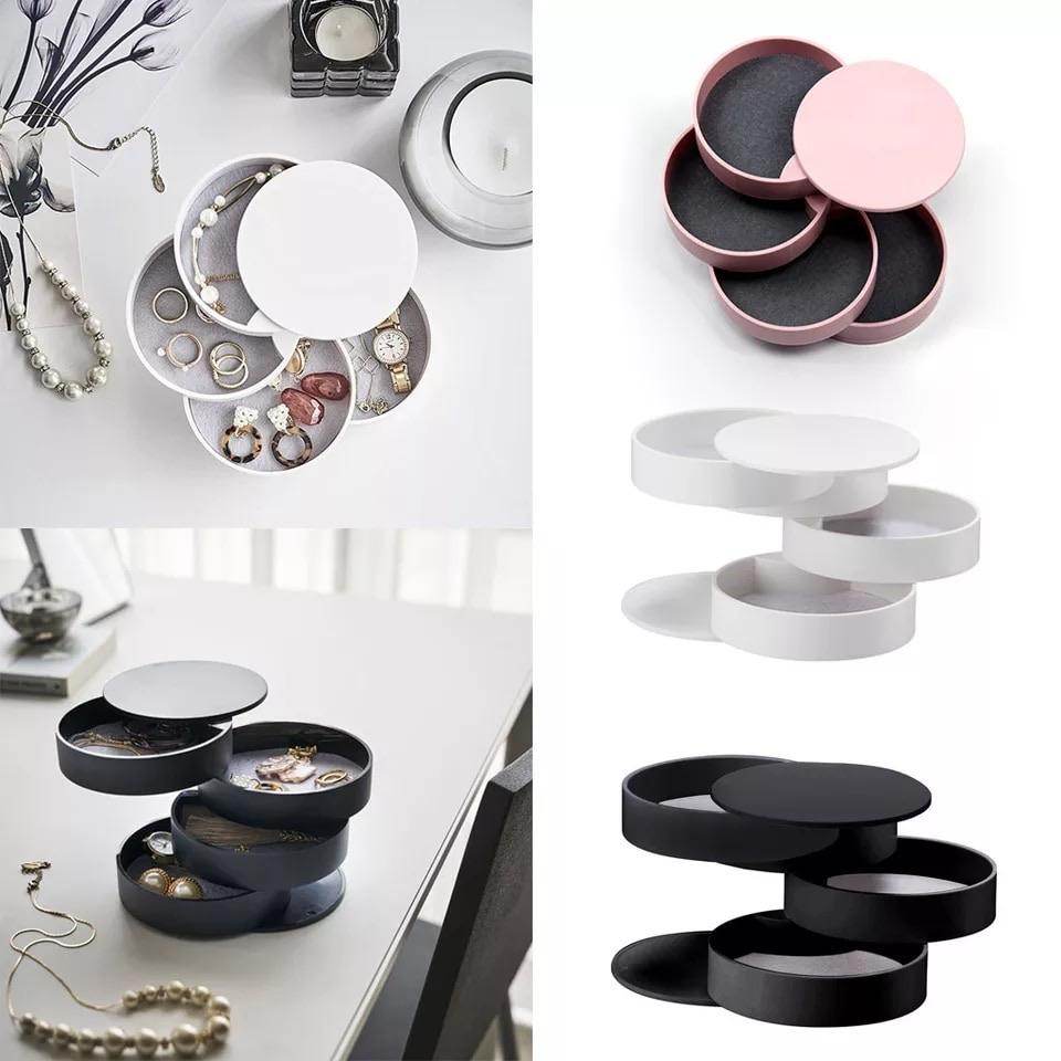 4-Tier Jewelry Organizer Box - Necklace, Earring & Ring Storage Case for Women - Perfect for Travel, Vanity & Closet Organization