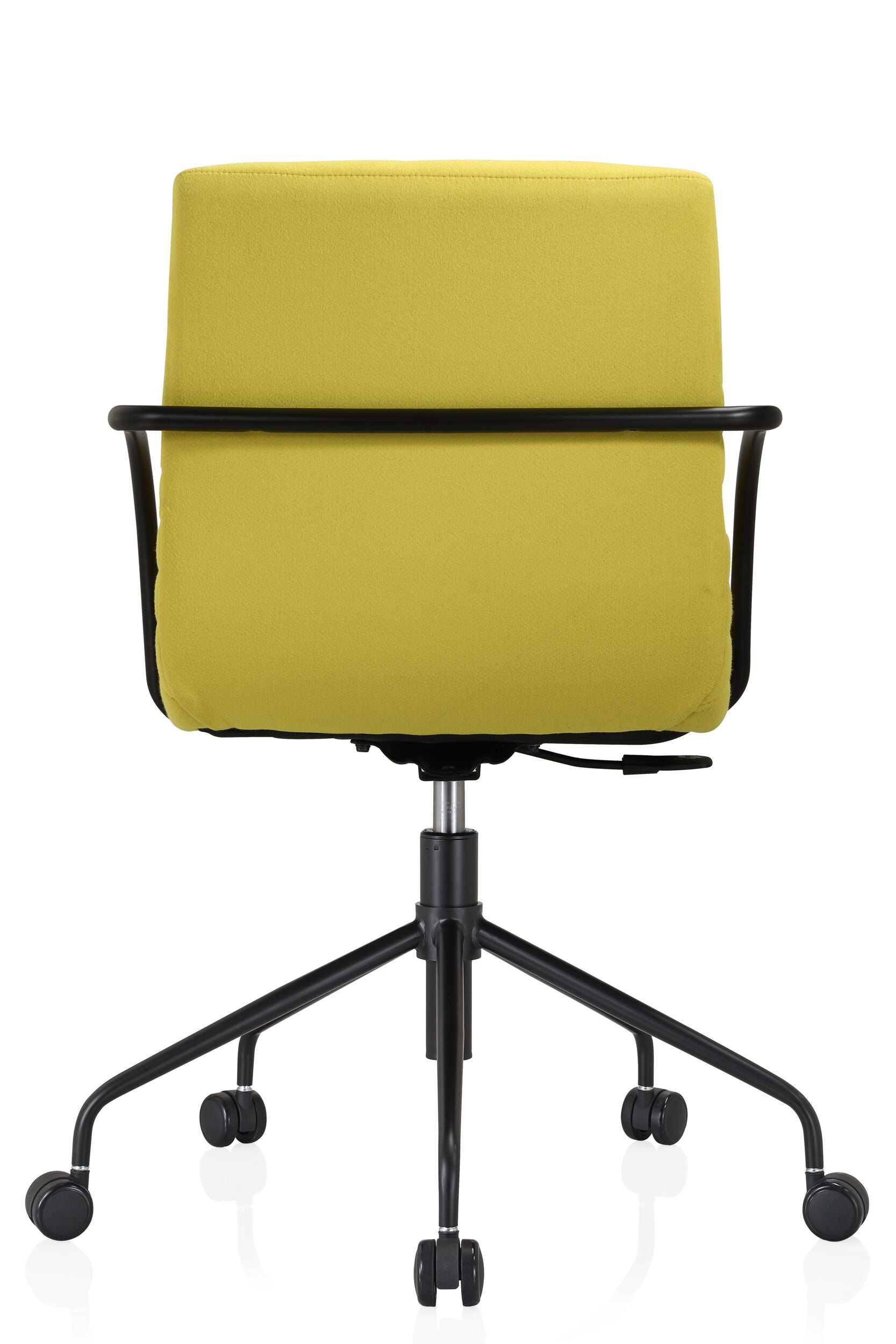 Akiko Mid Back Cashmere Office Chair - Ergonomic Desk Chair with Lumbar Support, Soft Mustard Yellow Fabric, Swivel & Rolling Wheels for Home Office, Study, or Workspace