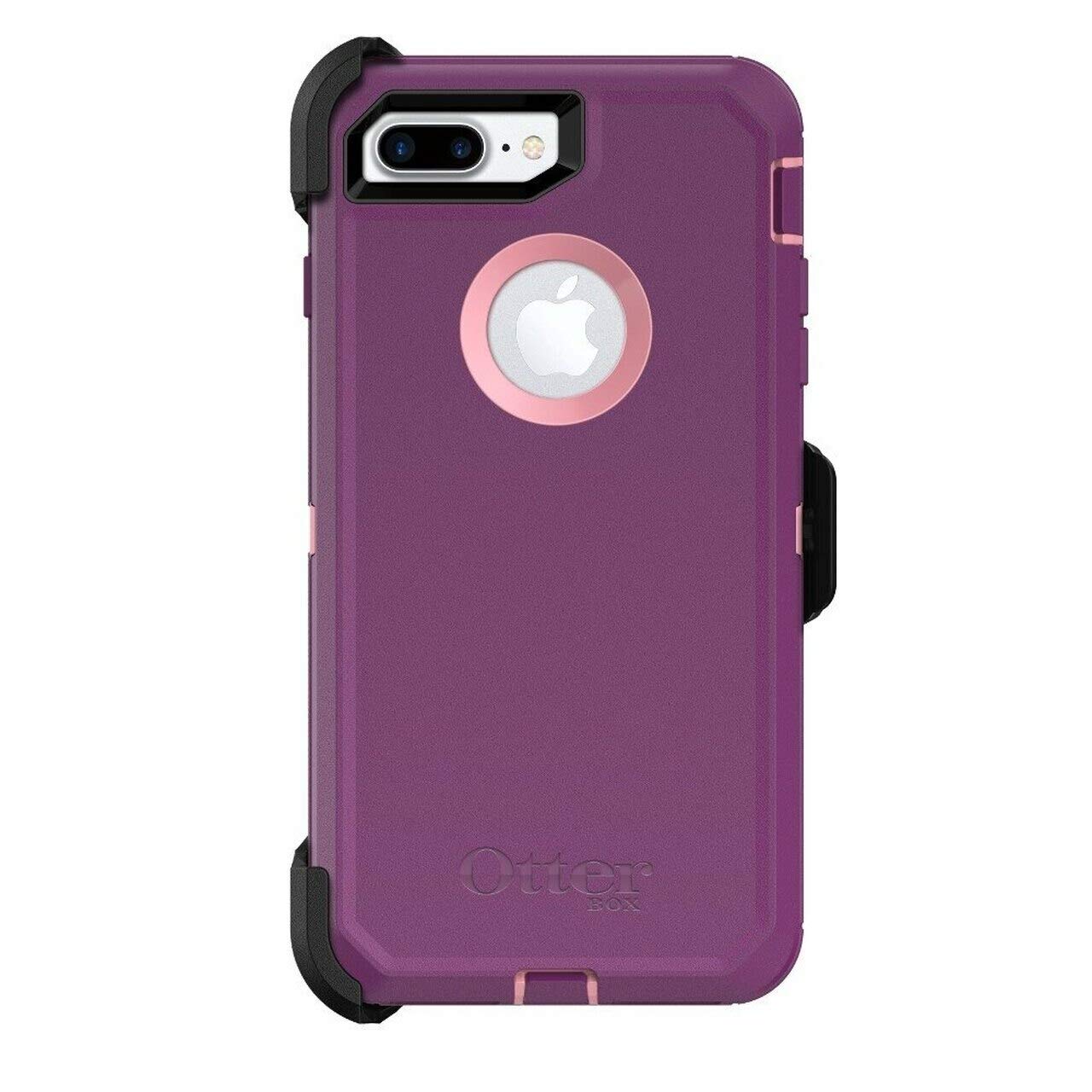 OtterBox Defender Series Case for iPhone 8 Plus with Belt Clip - Purple & Pink | Heavy Duty Protection for Work, Outdoor & Active Lifestyle