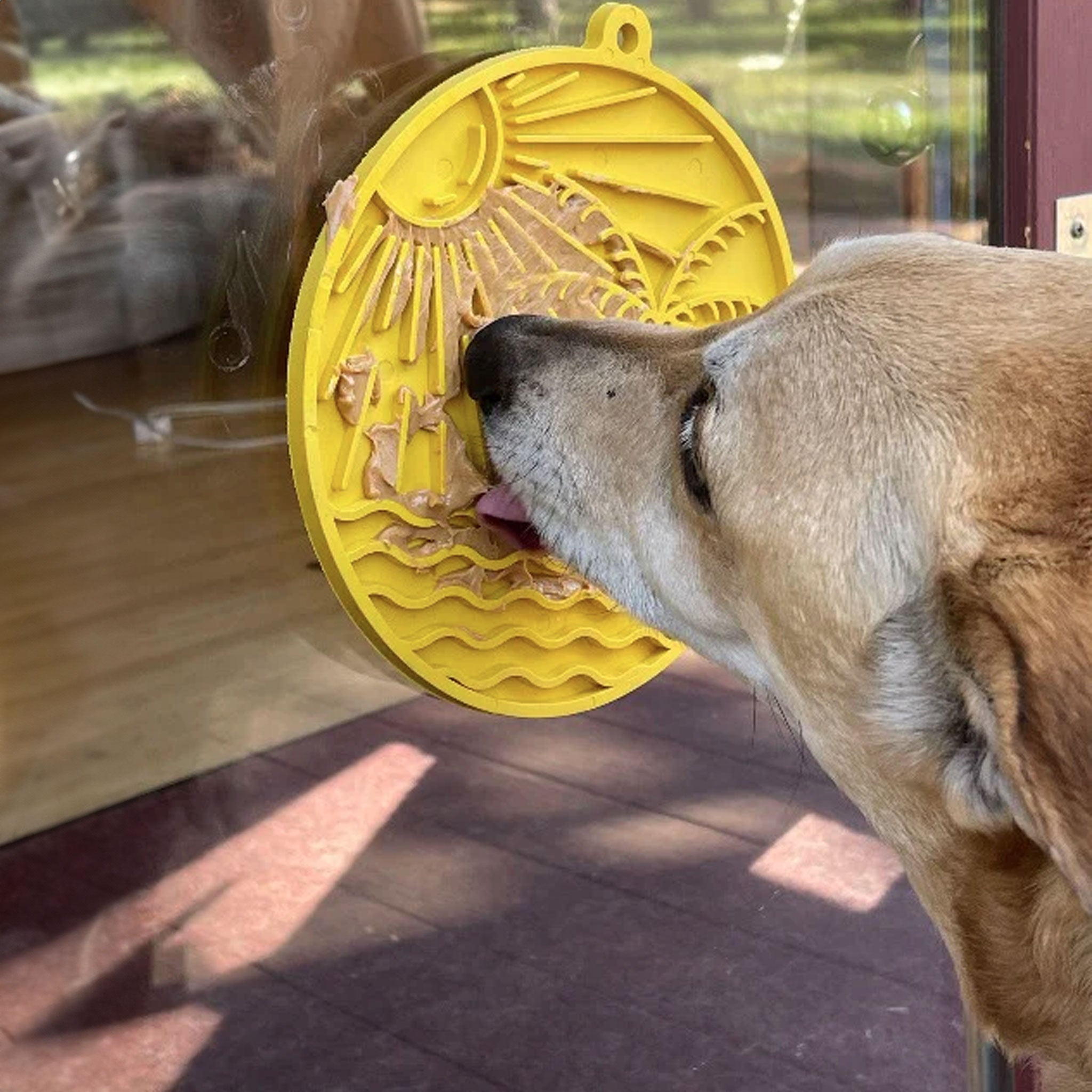 SodaPup eMat Sun n Sea Lick Mat for Dogs - Slow Feeder & Anxiety Relief - Perfect for Bath Time, Grooming, and Travel - Durable Silicone Licking Mat with Fun Patterns