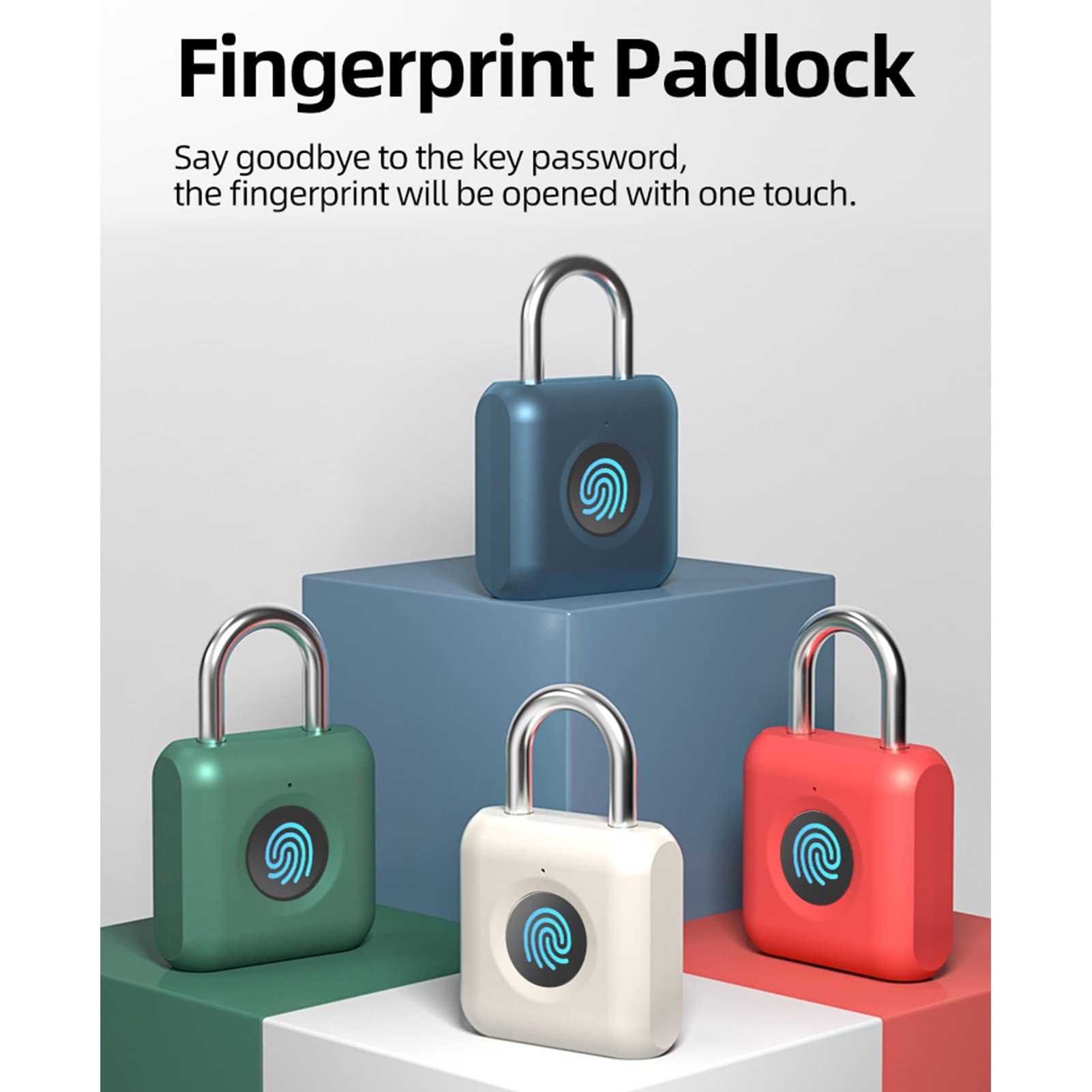 Mini Smart Fingerprint Padlock - Keyless Biometric Thumbprint Door Lock with USB Charging, Waterproof & Anti-Theft Metal Design for Quick Unlock (3-Pack) - Perfect for Home, Office, Gym Lockers & Travel Security