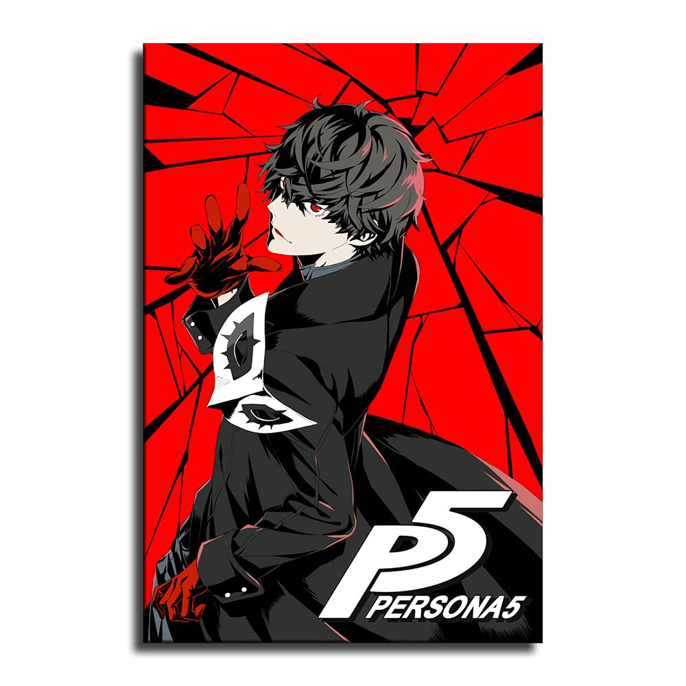 Joker Persona 5 Anime Poster Canvas Wall Art - 20x30 Inch Framed Game Picture Print for Home & Room Decor | Perfect for Gaming Rooms, Anime Collections & Themed Bedrooms