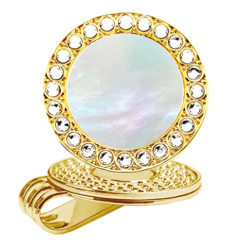 White Pearl With White Crystal (Gold Clip)