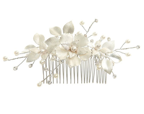 Elegant Bridal Headpiece - Missy Fi Flower Comb by Stephanie Browne | Perfect for Weddings, Prom & Special Occasions