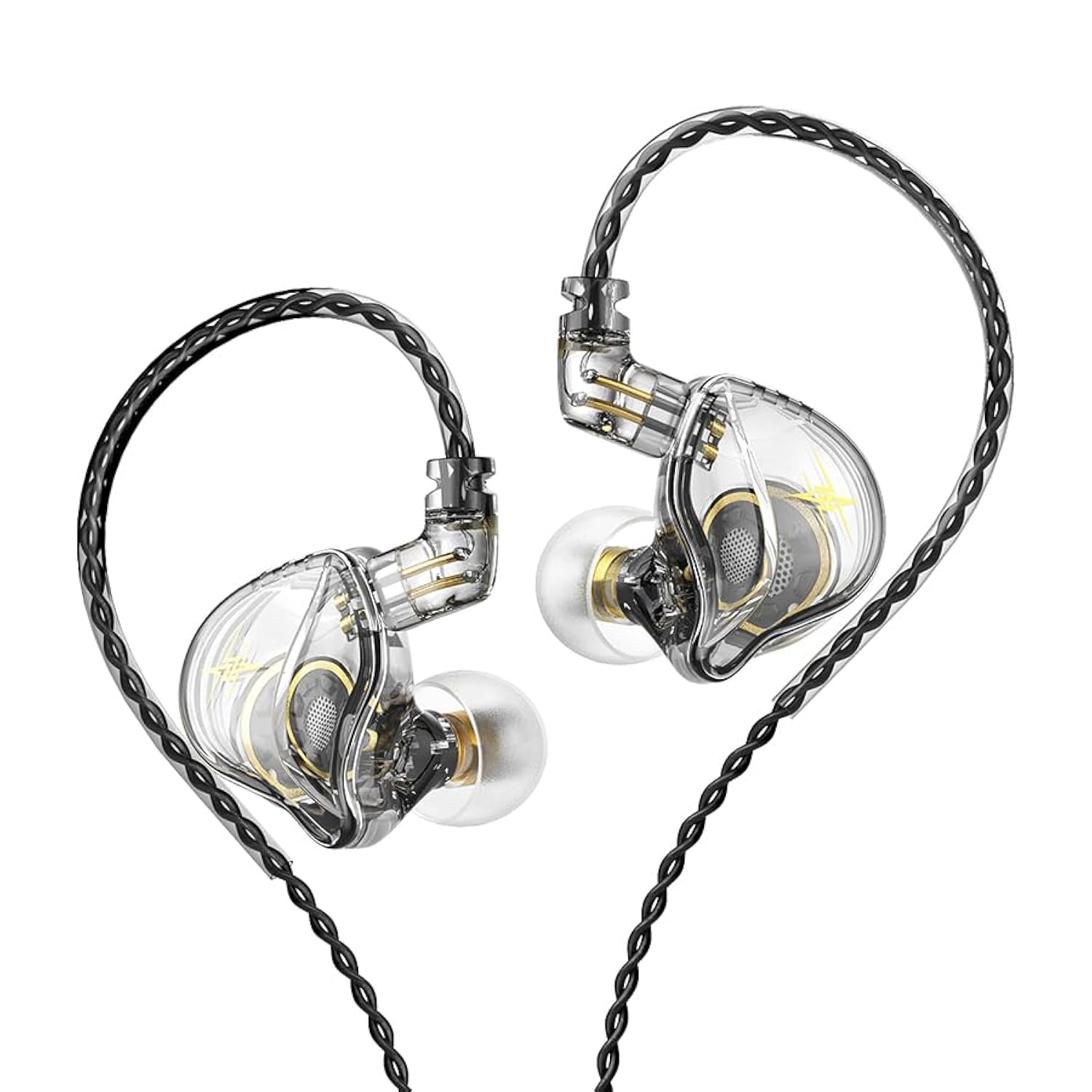 QKZ ZXT HiFi In-Ear Monitor Headphones with Detachable Cables - Wired Stereo Bass Earbuds for Gaming, Music & Professional Audio (White) - Perfect for Gamers, Musicians & Audiophiles