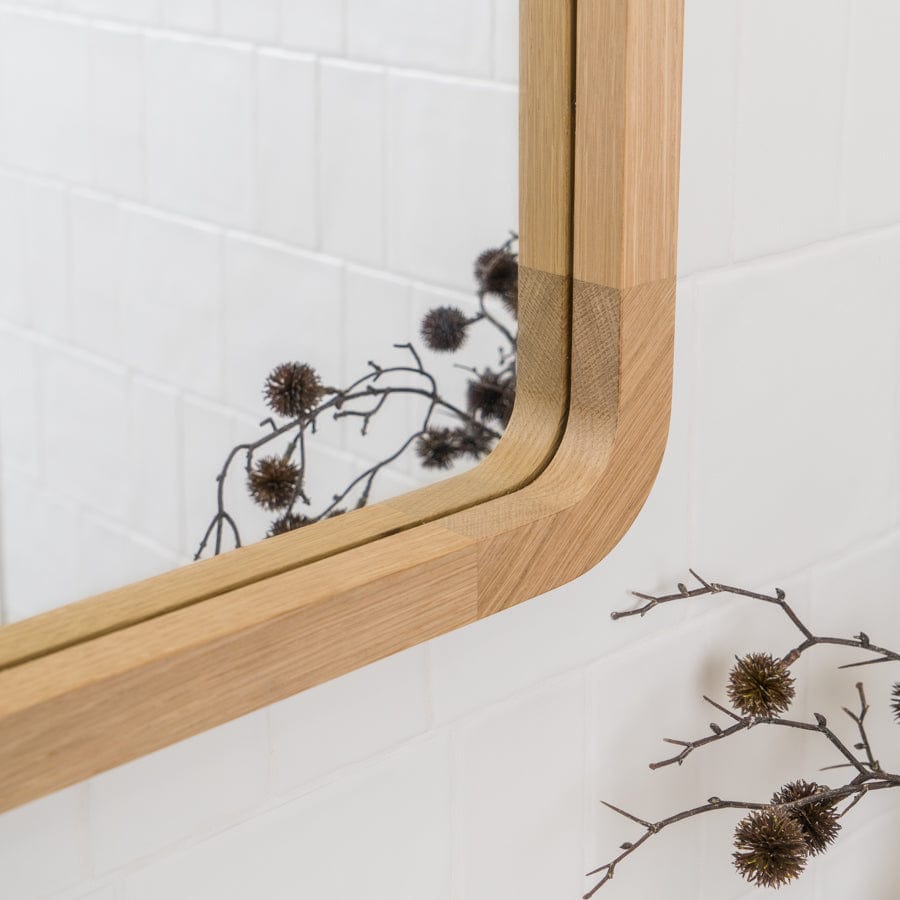 Alura Arch Mirror 600 - American Oak Lighted Full-Length Floor Mirror for Bedroom Decor & Vanity Dressing Room