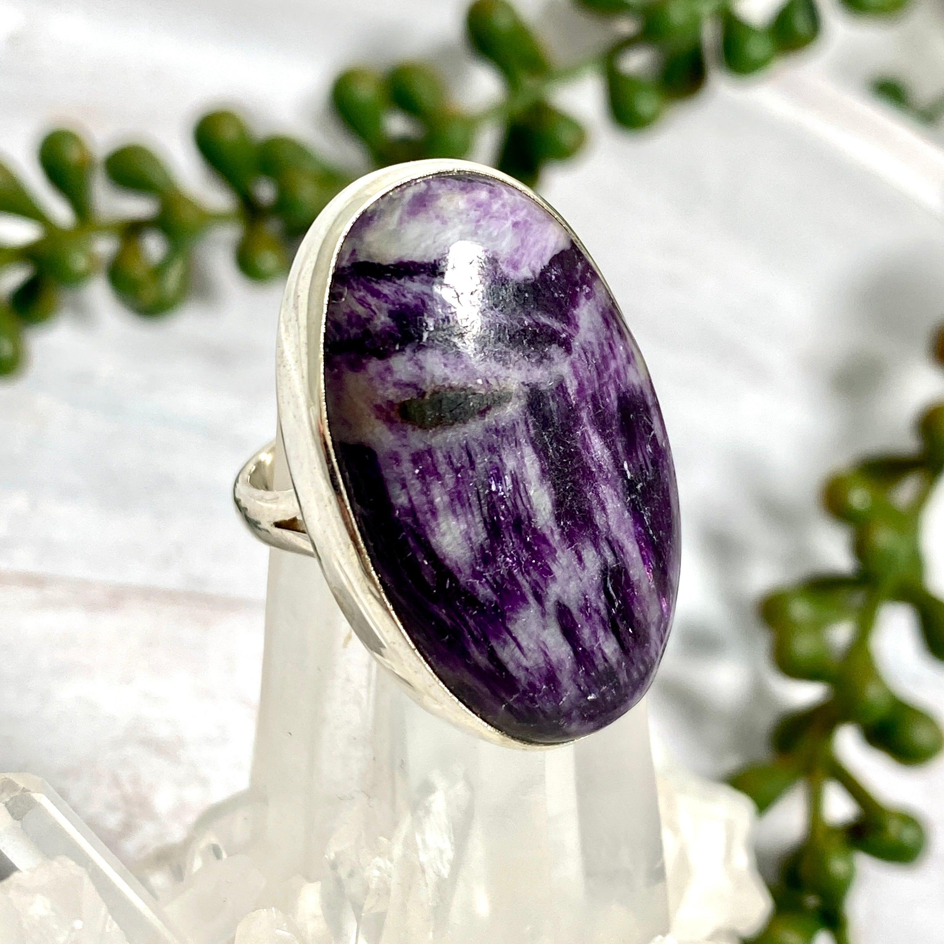 Kammererite Oval Cabochon Ring Size 7 - KRGJ2389 | Handmade Gemstone Jewelry for Women, Perfect for Gift Giving & Special Occasions