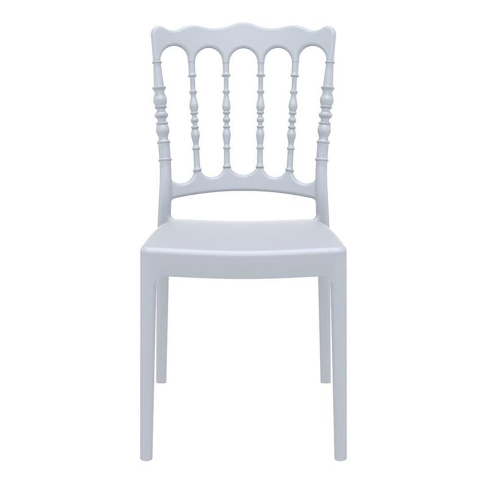 Premium Napoleon Patio Dining Chairs (Set of 2) - Weather-Resistant Silver Aluminum Outdoor Chairs for Garden, Poolside & Backyard Relaxation