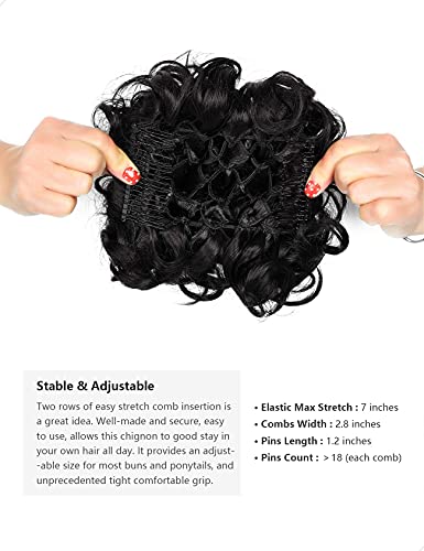 Classic Curly Chignon Hairpiece Bun - Elegant Synthetic Hair Bun for Women | Perfect for Weddings, Prom, Cosplay & Everyday Hairstyles