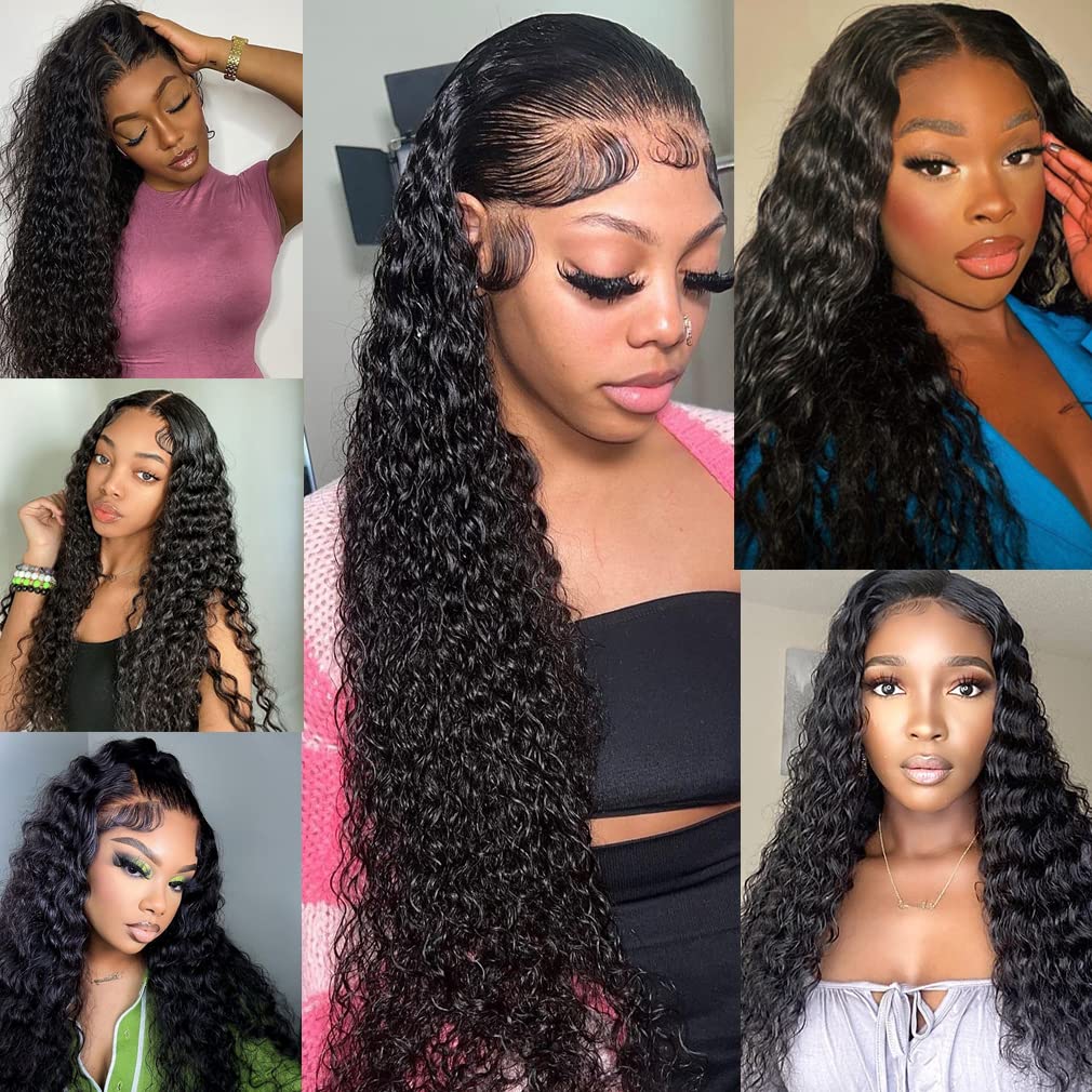 22 24 26 Inch Water Wave Human Hair Bundles - 10A Grade Wet & Wavy Weave Hair Extensions for Black Women (Natural Color) | Perfect for Protective Styles, Weddings & Everyday Glam