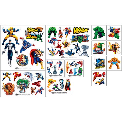 Marvel Superhero Temporary Tattoos - Avengers & Spider-Man Hero Edition for Kids & Adults | Perfect for Cosplay, Parties & Halloween Costumes