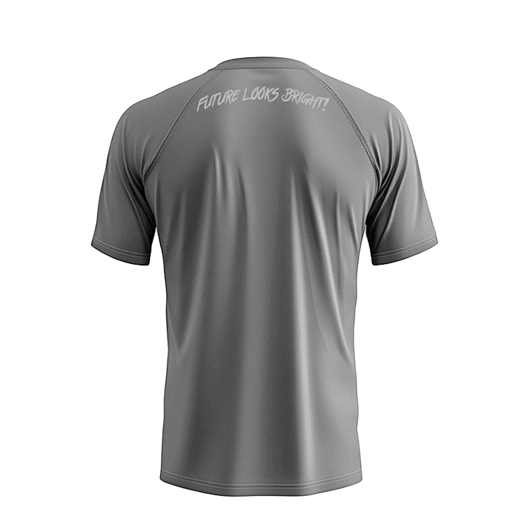 Future Looks Bright Grey Performance Short Sleeve T-Shirt - Moisture Wicking Activewear for Gym, Running & Outdoor Activities