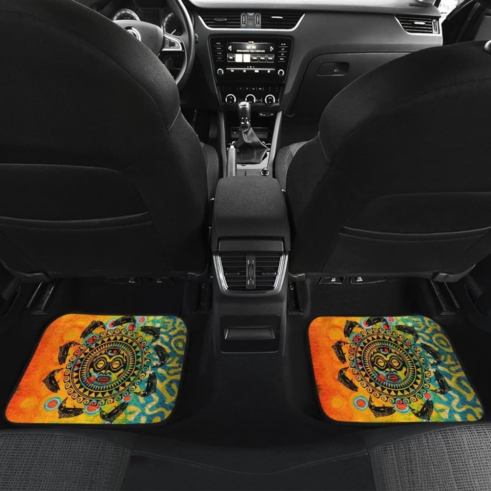 Premium Brook Trout Hawaii Tiki Face Pattern Fishing Car Floor Mats - Non-Slip, All-Weather Protection for Trucks & SUVs - Perfect for Outdoor Adventures & Beach Trips