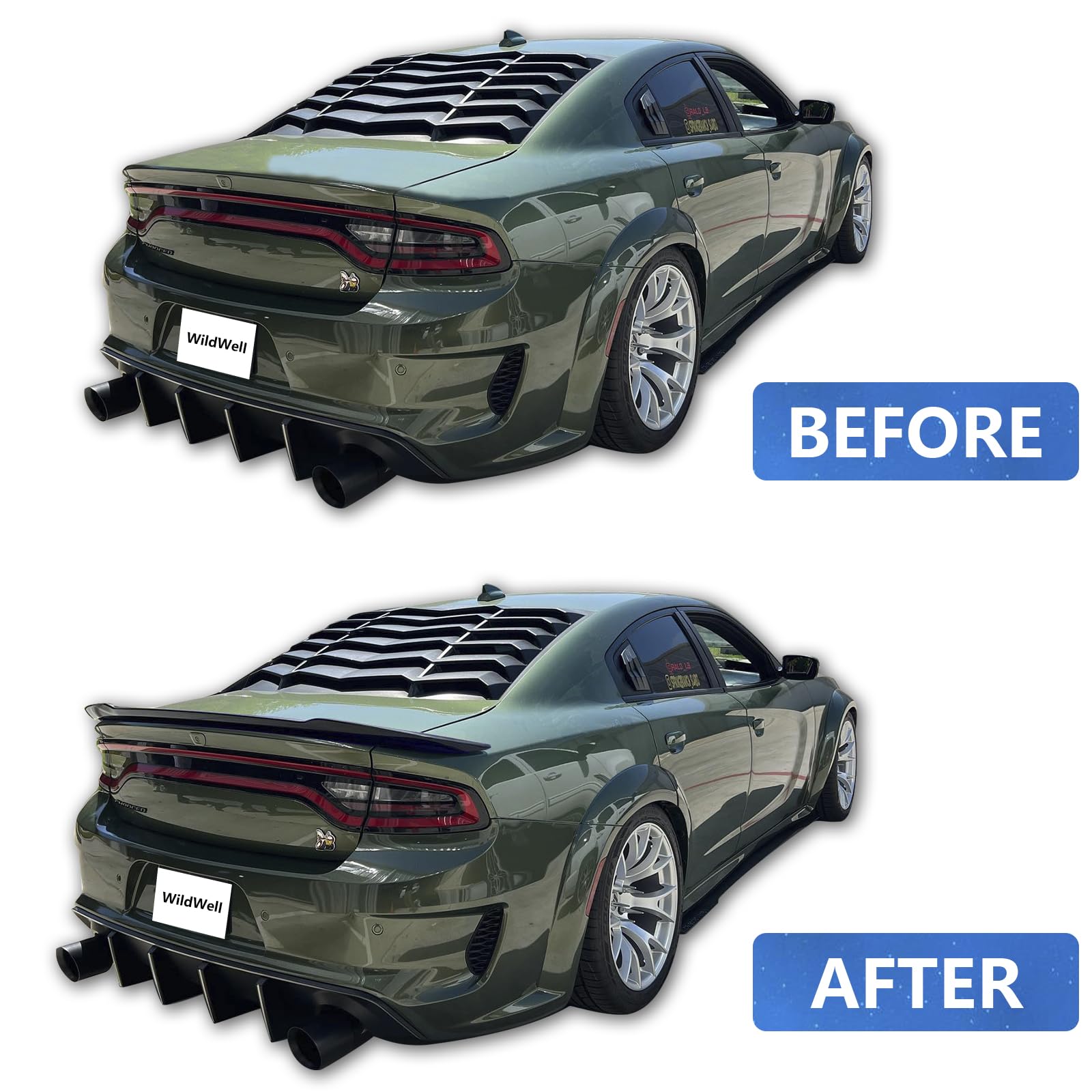 2015-2024 Dodge Charger Spoiler - High Gloss Black Rear Wing for SXT, SRT, SE, Daytona, RT, GT, Hellcat & Scat Pack Models | Enhances Aerodynamics & Sporty Look | Perfect for Car Enthusiasts & Street Racing