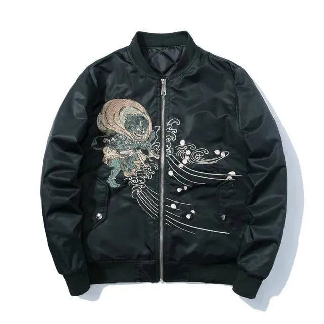 Zen Master Bomber Jacket - Stylish Men's Vintage Flight Jacket with Warm Fleece Lining | Perfect for Streetwear, Casual Outfits & Winter Fashion