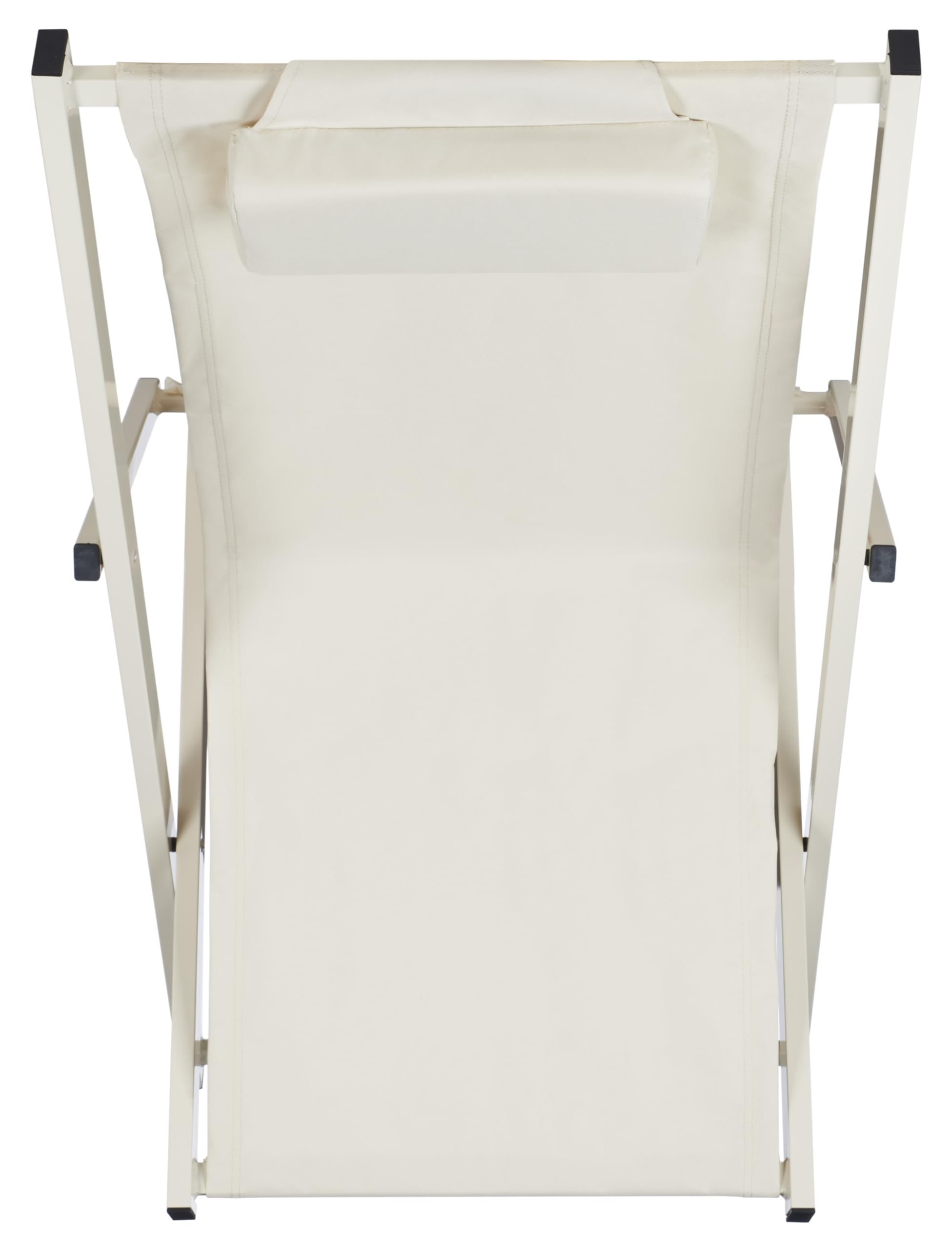 Safavieh PAT9039A-SET2 Outdoor Folding Sling Chairs Set of 2 - Adjustable, Beige, Fully Assembled - Perfect for Patio, Poolside, Garden & Backyard Relaxation