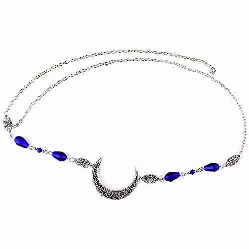 2Pcs Moon Headband & Star Bracelet Set - Witch Headpiece & Fairy Crown Hair Chain for Women - Perfect for Halloween Costumes, Cosplay, and Festival Accessories - Comes with Gift Box