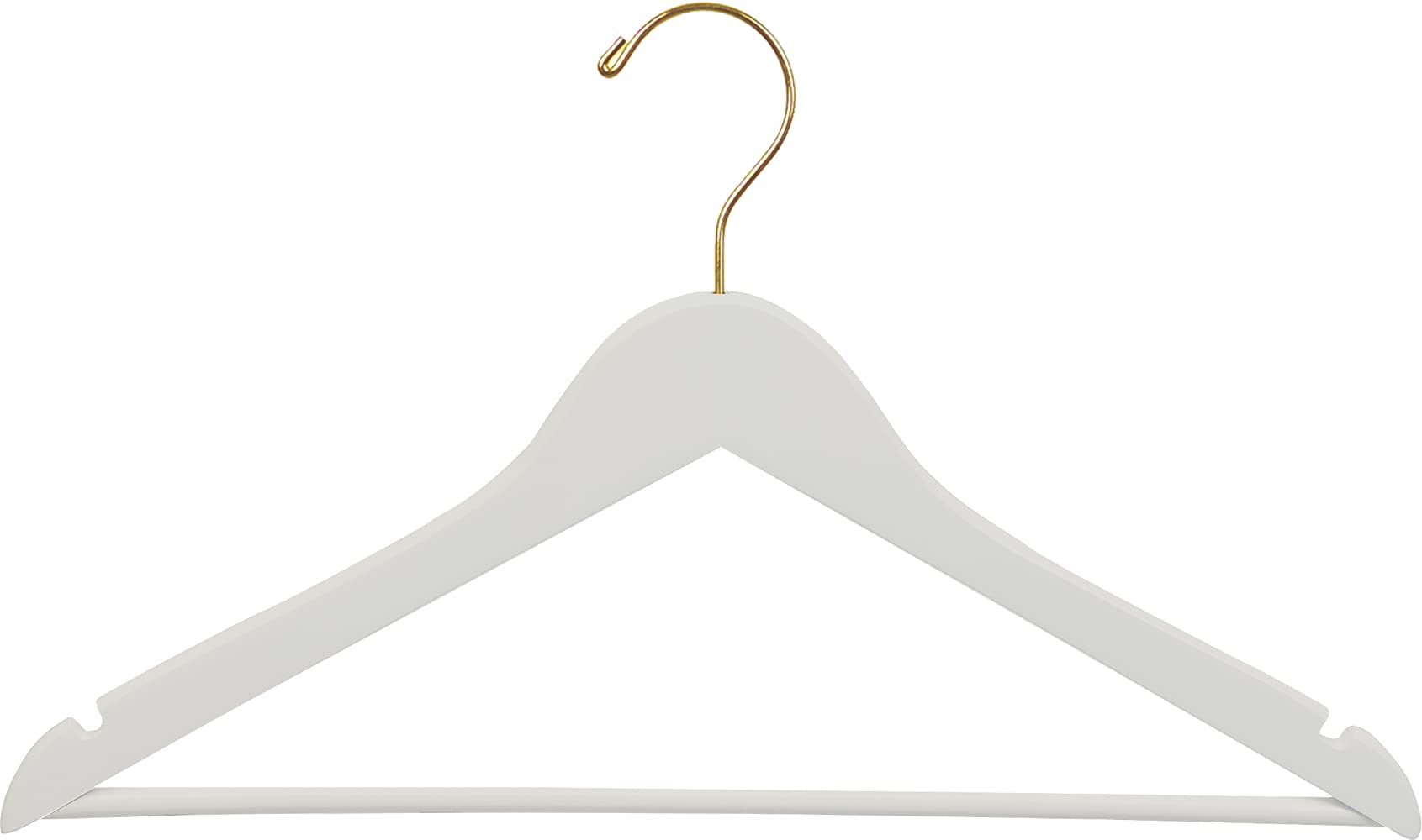 Premium 50-Pack Smooth Wooden Suit Hangers with Pants Bar & Notches - White Finish for Closet Organization & Wardrobe Storage