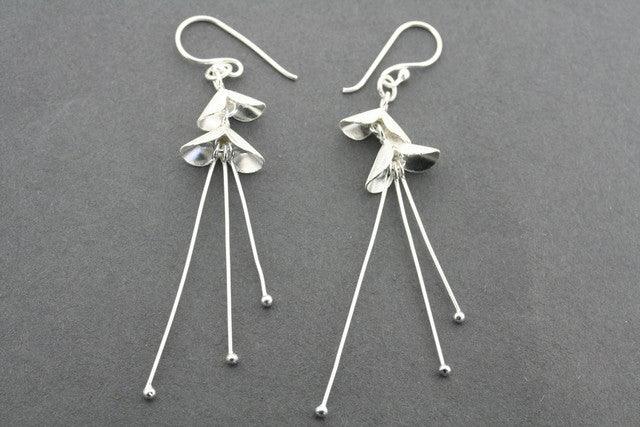 3 Drop Samurai Earrings - Sterling Silver Dangle Earrings for Women - Perfect for Cosplay, Anime Conventions & Japanese Fashion