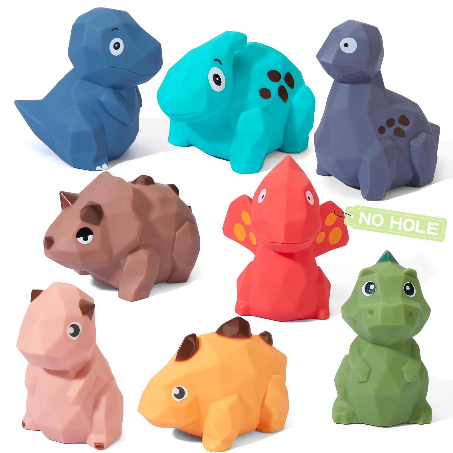 **Non-Toxic Dinosaur Bath Toys for Babies 6-12 Months - 8-Pack Mold-Free Floating Toys for Kids Ages 1-3 | Safe Bathtub & Pool Fun, Perfect Baby Shower & Birthday Gifts**    *(Use for sensory play, bath time fun, pool parties, and early learning development!)*