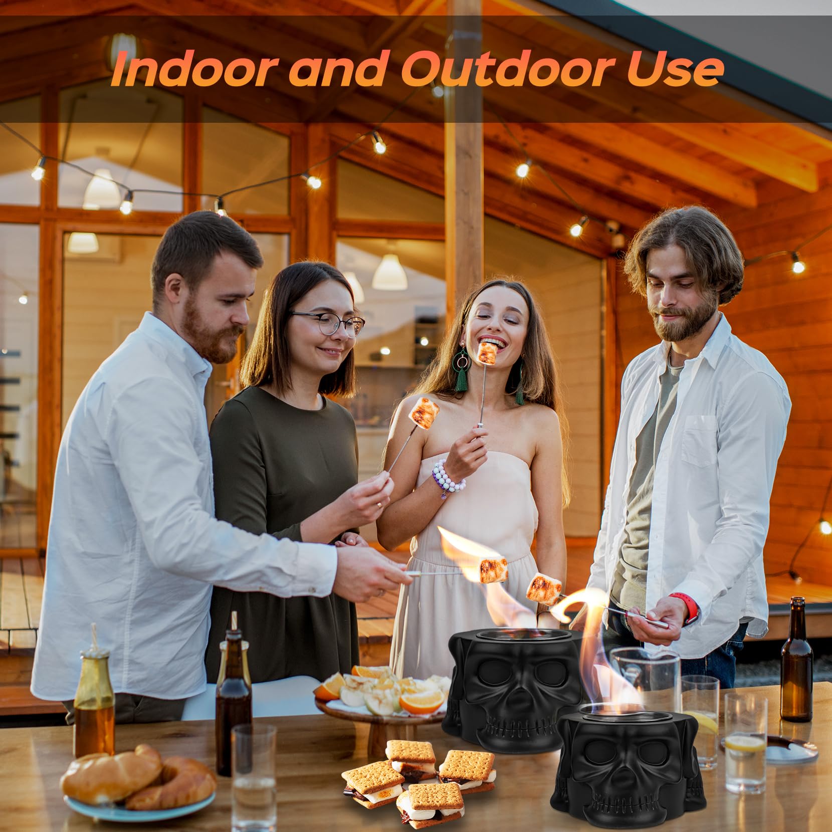 Round Concrete Smokeless Tabletop Fire Pit - Indoor & Outdoor Portable S'mores Maker for Patio, Backyard, Camping - Perfect Gift for Women, Mom, Wedding, Housewarming, Christmas & Birthday
