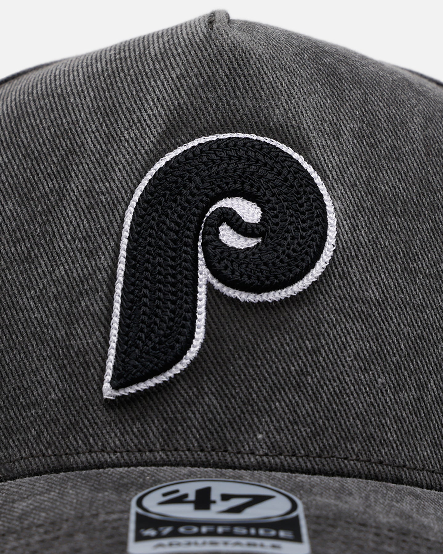 47 Brand Philadelphia Phillies 'Washed Black' Snapback Hat - Adjustable Baseball Cap for Men & Women - Perfect for Game Day, Sports Events & Casual Wear