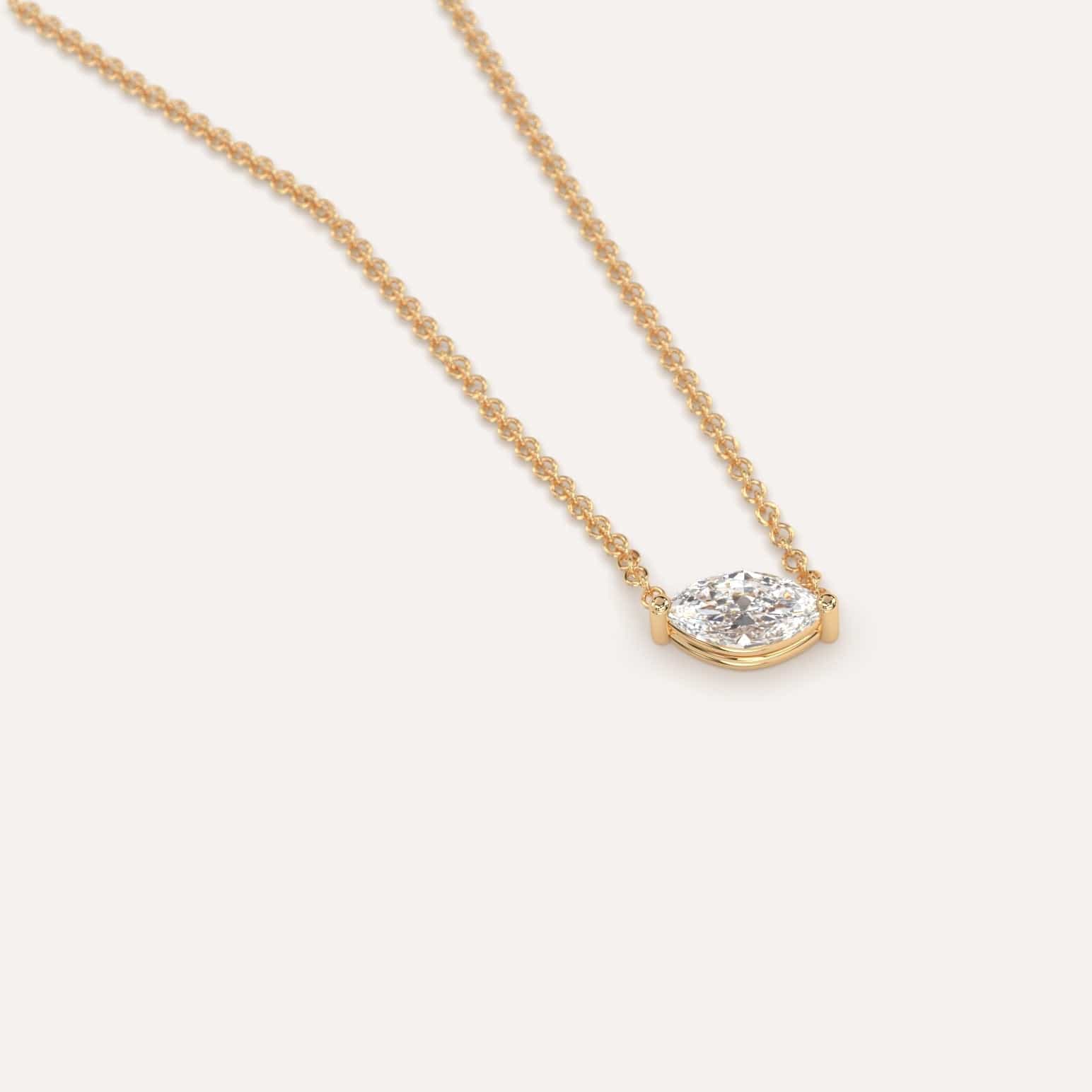 1/4 Carat Marquise Floating Diamond Necklace - Elegant Solitaire Pendant for Women - Perfect for Weddings, Anniversaries & Special Occasions