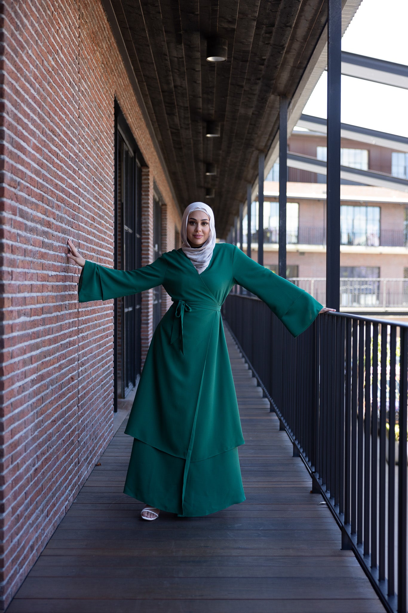 Elegant Dala Layered Wrap Abaya - Modest Islamic Dress for Women - Perfect for Prayer, Eid, and Special Occasions
