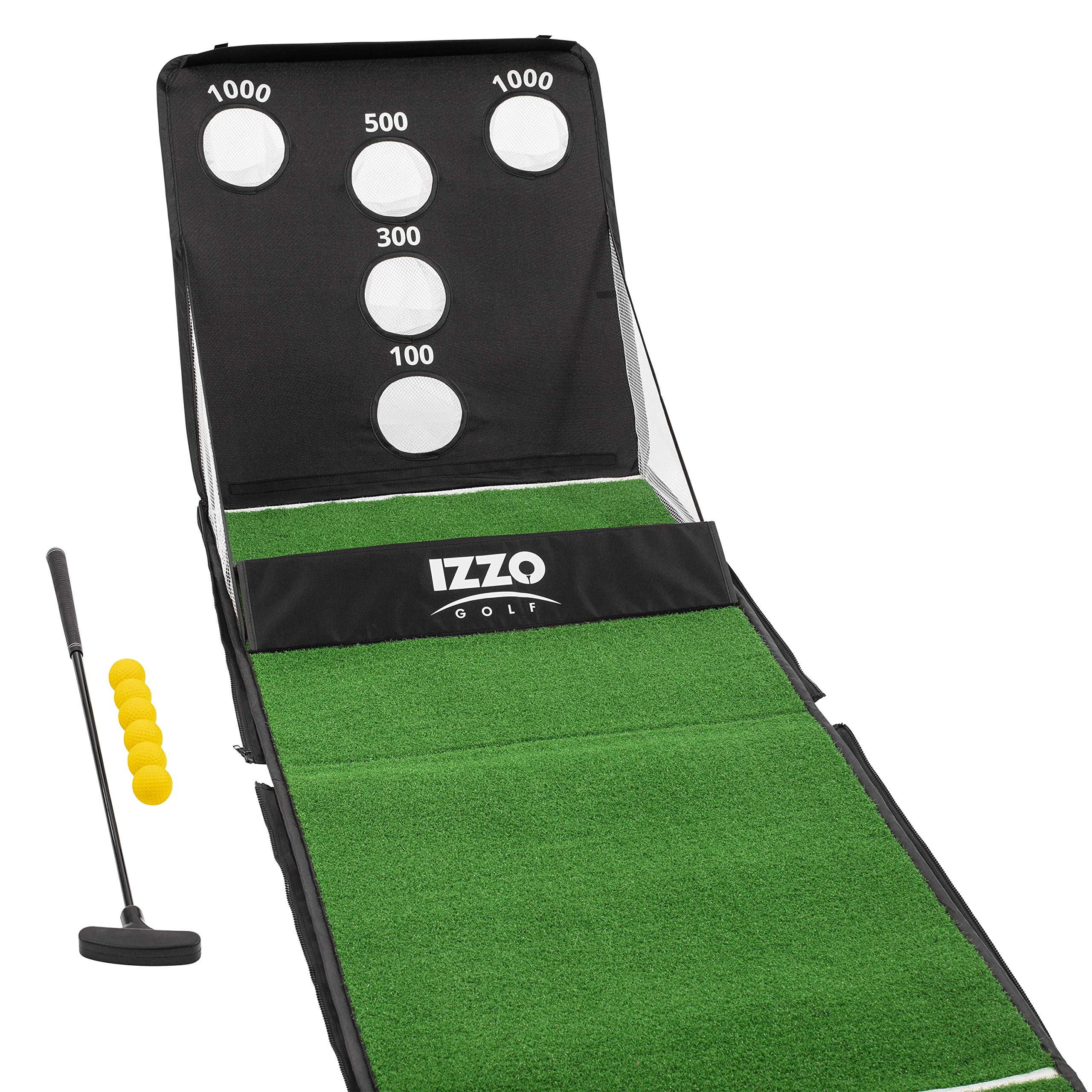 IZZO Arcade Golf Putting Game Set - 6 Practice Golf Balls & Universal Putter for Indoor/Outdoor Training | Perfect for Home, Office & Backyard Practice