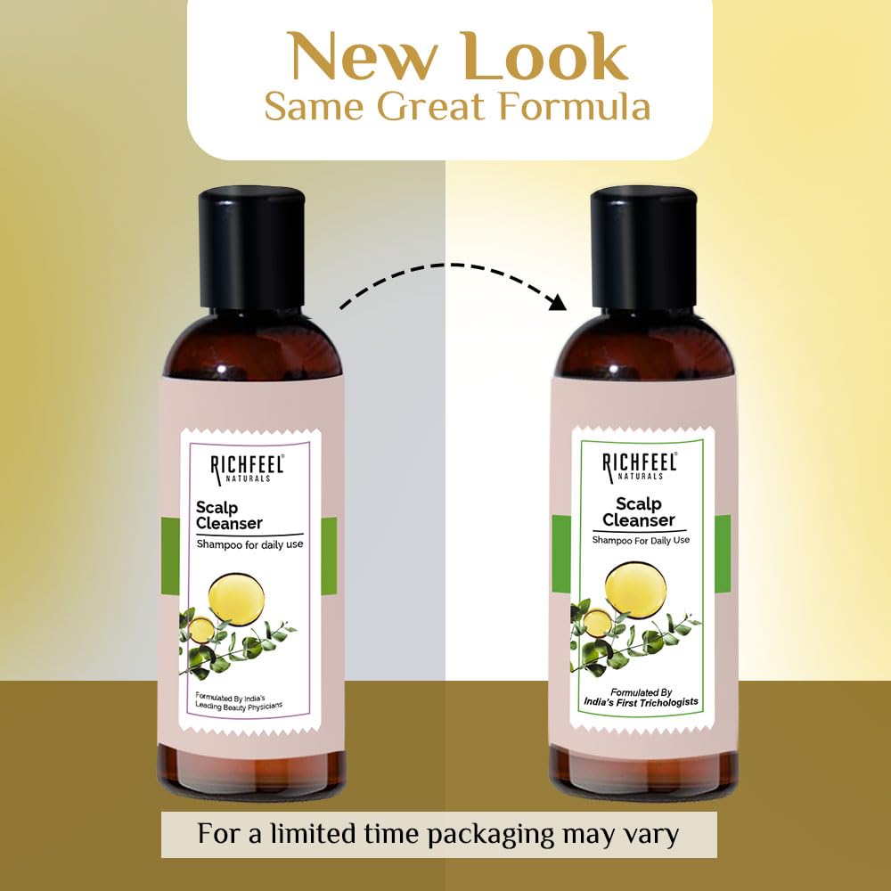 Richfeel Scalp Cleanser Hair Shampoo 100ml - Nourishing Treatment for Dull, Damaged & Dry Hair - Reduces Itchiness & Promotes Healthy Scalp | Perfect for Daily Hair Care & Scalp Refreshment