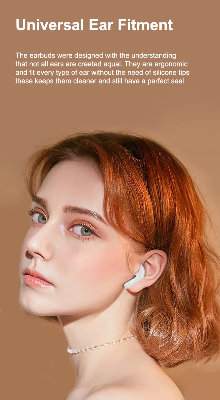 Wireless Bluetooth 5.0 Earbuds, IPX5 Waterproof In-Ear Headphones with Mic, USB-C Rechargeable Case & LCD Display - Compatible with Android/iOS Smartphones (White) - Perfect for Workouts, Running & Commuting