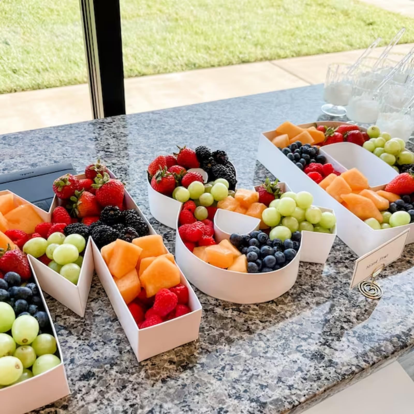 Premium Reusable Letter Box Tray Display - Perfect for Candy, Snacks, Deli Foods & Party Treats | Elegant Buffet Serving & Dessert Table Decoration for Weddings, Birthdays & Events