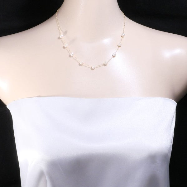 10K Yellow Gold Pearl Necklace for Women - Elegant Cultured Pearl Jewelry Gift for Birthday, Anniversary & Special Occasions