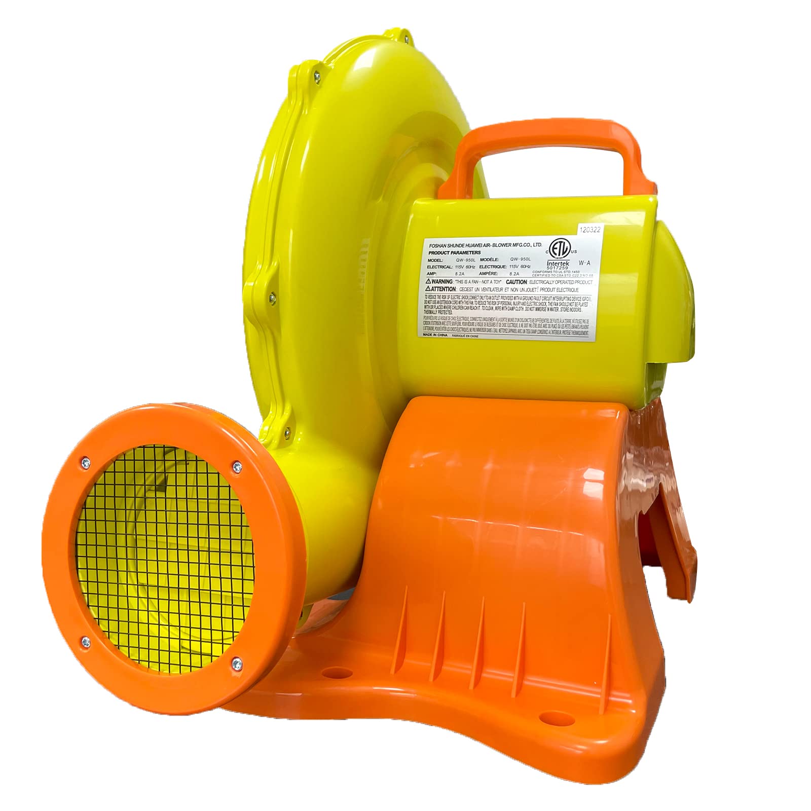 1100W 1.5HP Commercial Air Blower for Bounce Houses - High Power Inflatable Blower Fan for Water Slides, Air Sofas, Paint Booths & Outdoor Inflatables - Perfect for Parties, Carnivals & Backyard Fun
