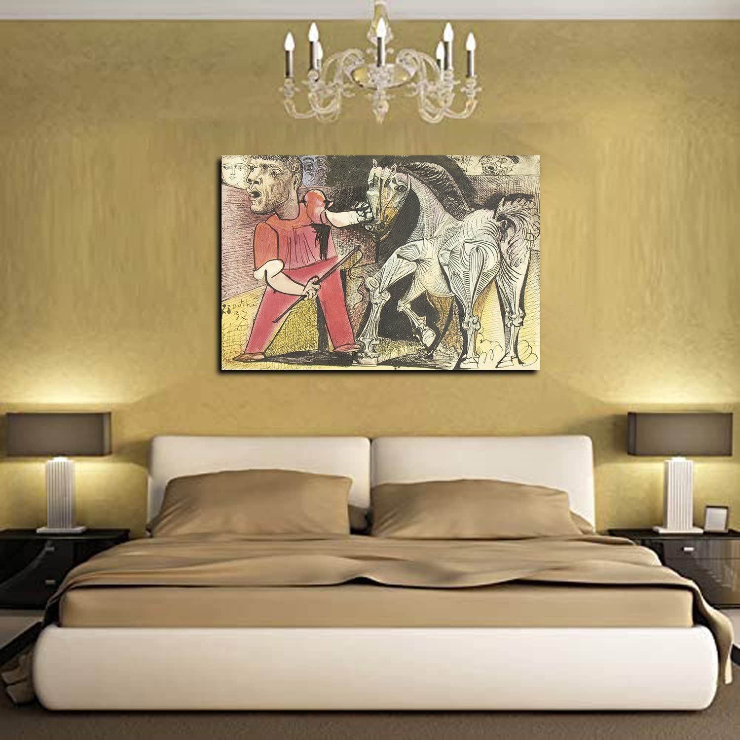 Picasso Canvas Art - 'Horse Circus' by Pablo Picasso - Framed Wall Painting for Home & Office Decor - Ready to Hang - Perfect for Bedroom, Living Room & Office Spaces