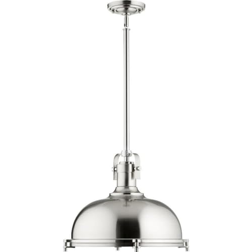 804-17-65 Transitional One Light Pendant - Pewter, Nickel & Silver Finish - Modern Ceiling Light Fixture for Dining Room, Kitchen Island & Entryway Lighting