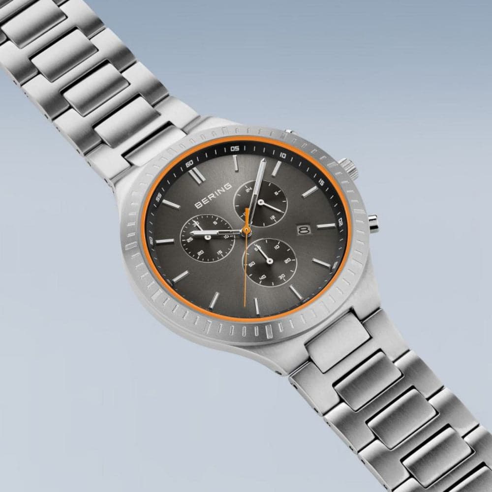 Bering Chronograph Silver Stainless Steel Men's Watch 11743-709 - Luxury Dress Watch for Business & Formal Occasions