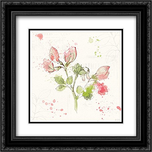 Katie Pertiet 15x15 Black Ornate Framed Floral Splash II Museum Art Print - Double Matted Wall Decor for Living Room, Bedroom & Office