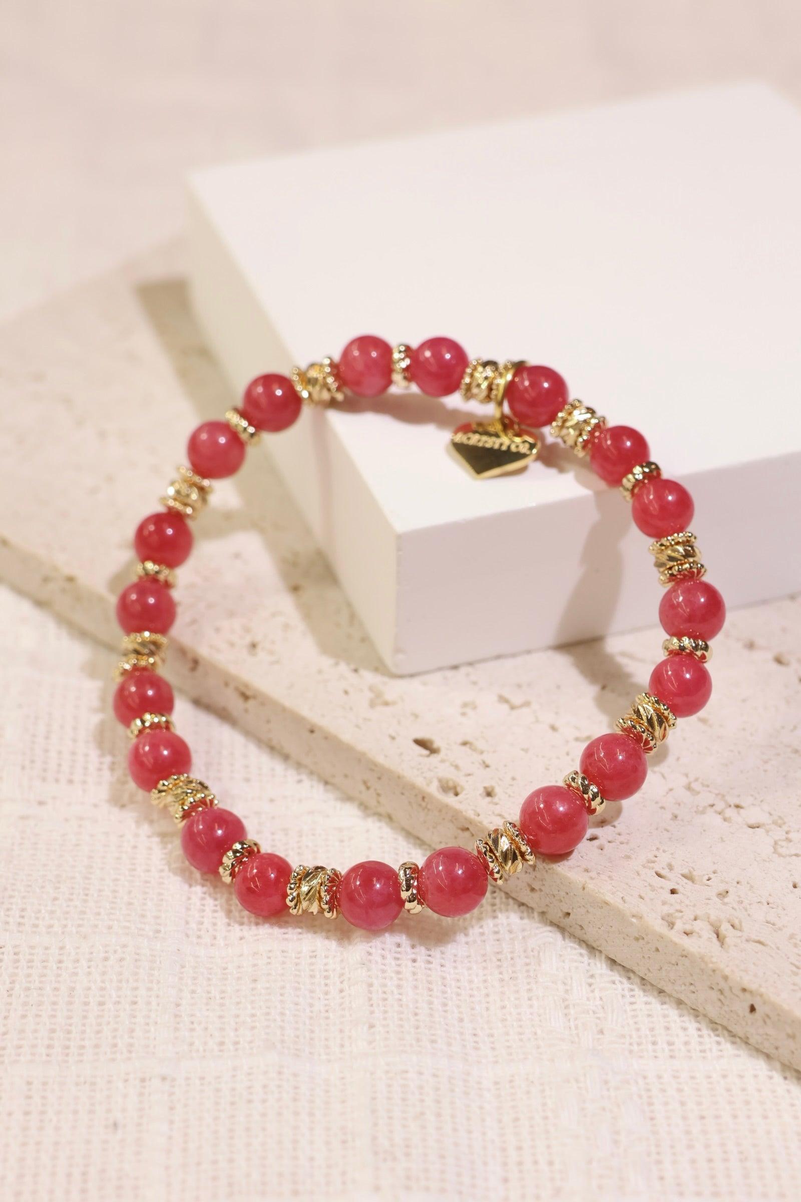ACD Rhodonite Bracelet for Women - Genuine Stone Beaded Healing Jewelry for Stress Relief & Emotional Balance | Perfect for Meditation, Yoga & Spiritual Gifts