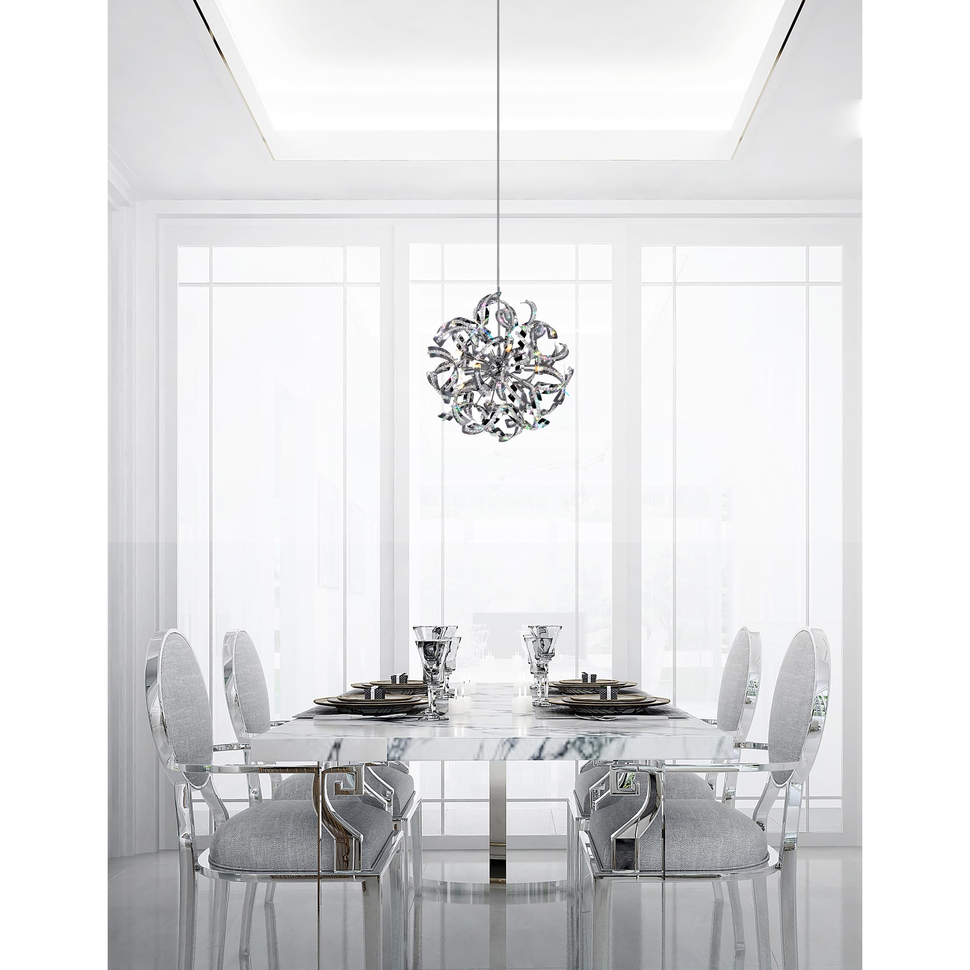 Elegant CWI Lighting Swivel 14-Light Chandelier with Chrome Finish - Perfect for Dining Room, Living Room & Bedroom Lighting