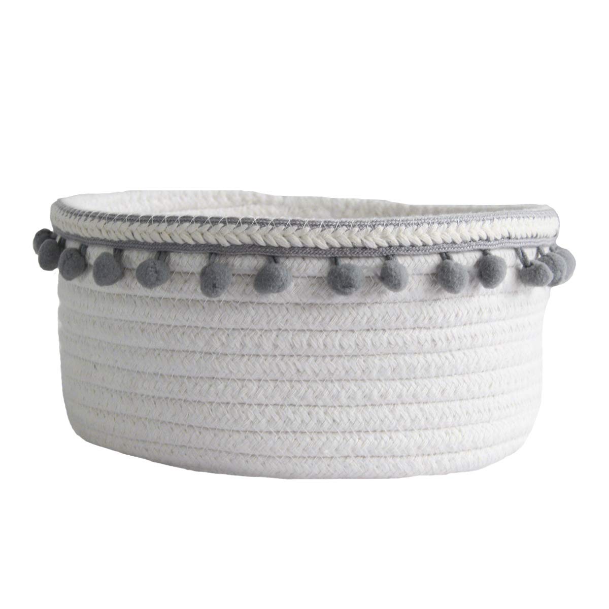 Hand Woven Cotton Rope Storage Basket - Nordic Style Organizer for Toys, Laundry & Home Decor | Perfect for Bedroom, Nursery & Bathroom Organization