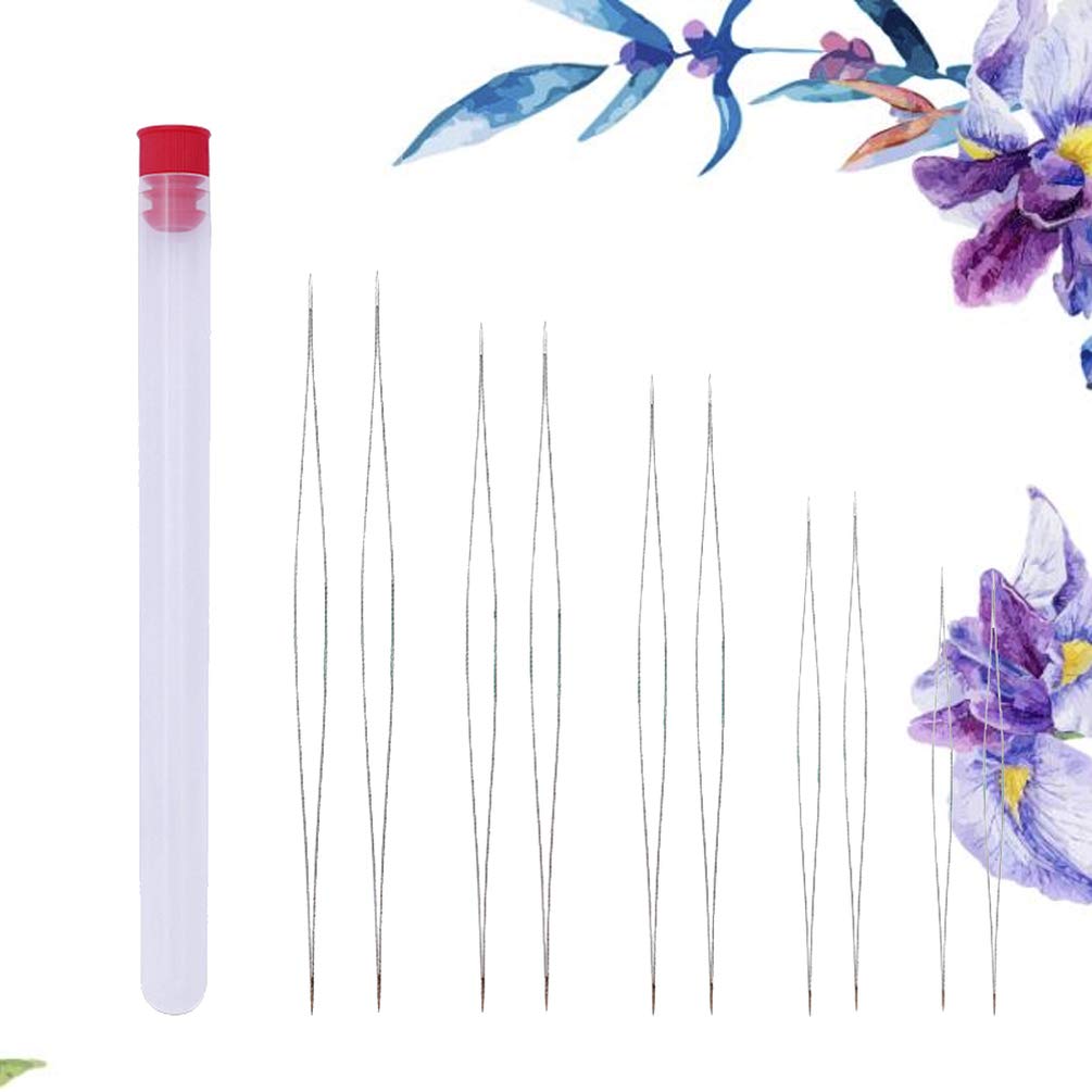 10pcs Big Eye Beading Needles - Extra Long Stitching Needles for Jewelry Making, Sewing, Embroidery & Crafting - Perfect for Beading, Threading, and Hand Sewing Projects