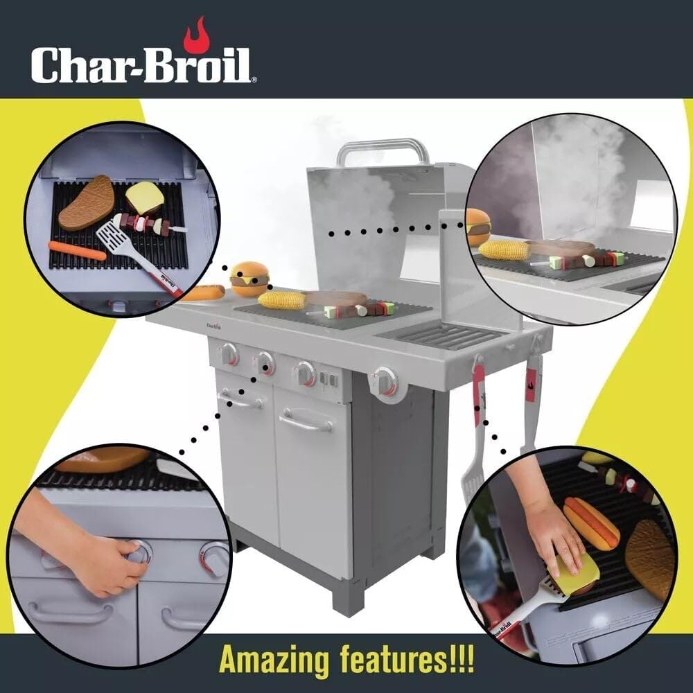 Char-Broil Kids BBQ Grill Tool Set - 5-Piece Stainless Steel Cooking Utensils for Outdoor Grilling, Perfect for Backyard BBQs, Picnics, and Camping Adventures
