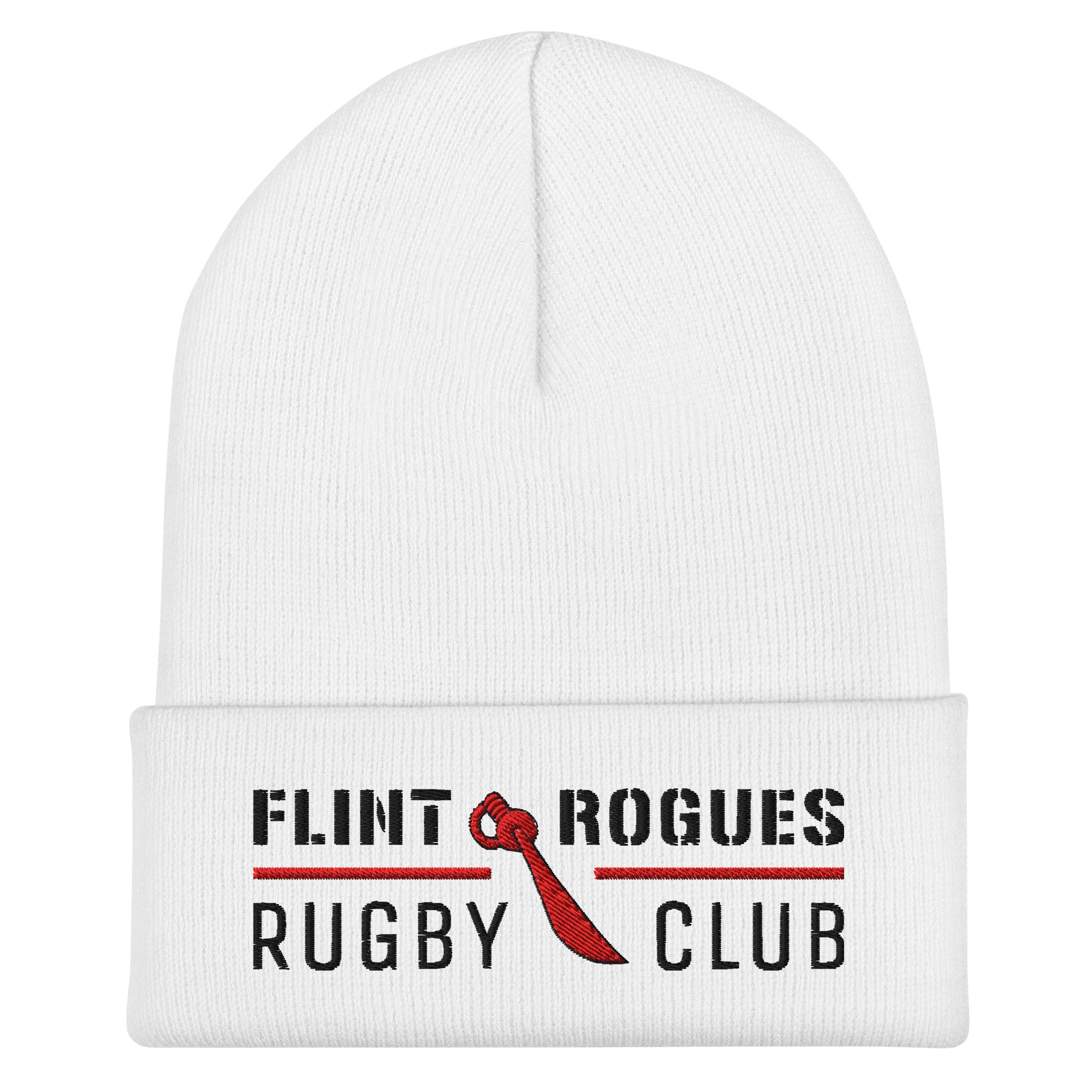 Flint Rogues RFC Cuffed Beanie - Winter Knit Hat for Men & Women - Warm Fleece-Lined Skull Cap for Outdoor Sports, Hiking, and Casual Wear